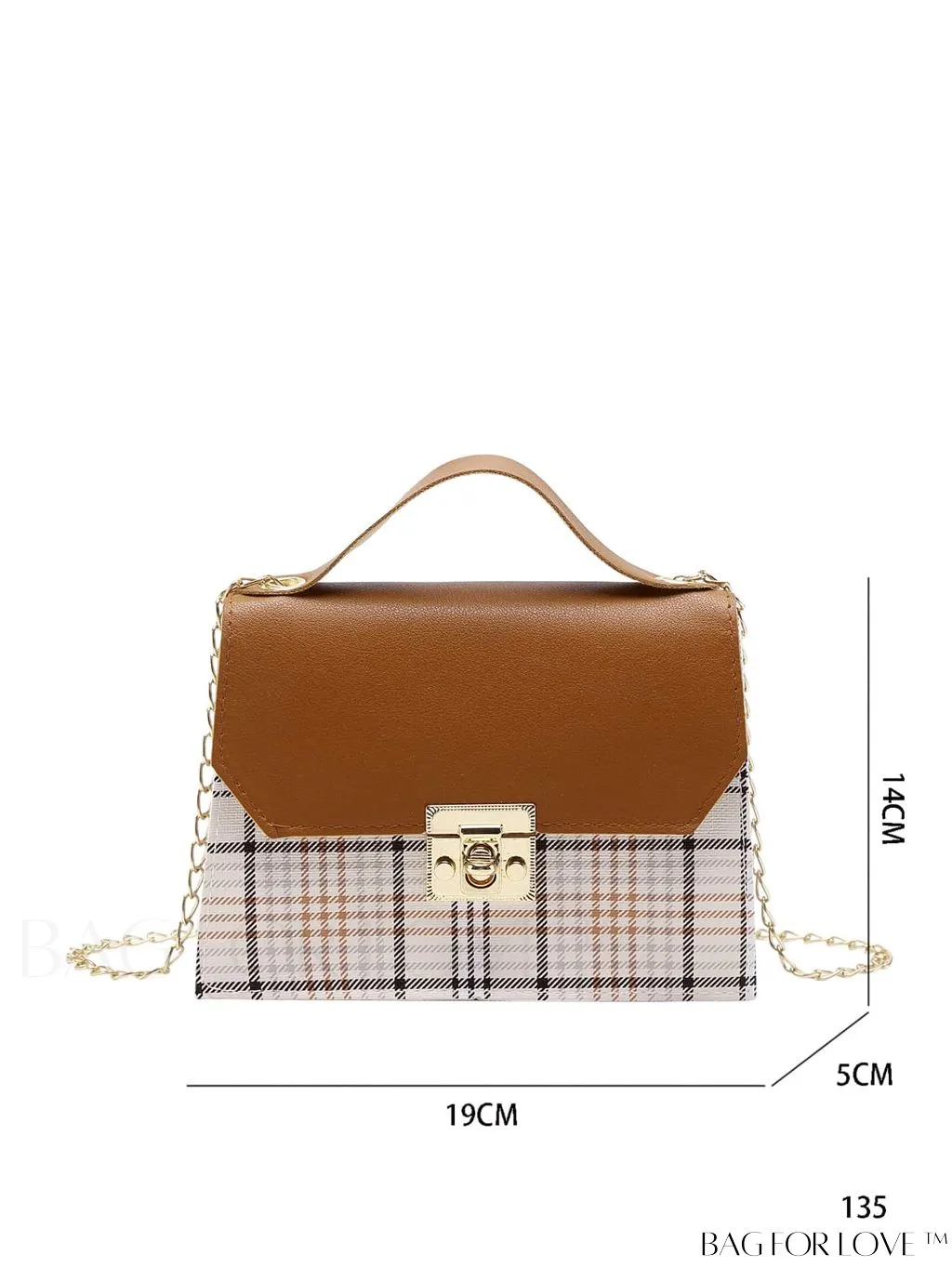 BagForLove - Compact Plaid Satchel with Chain Strap