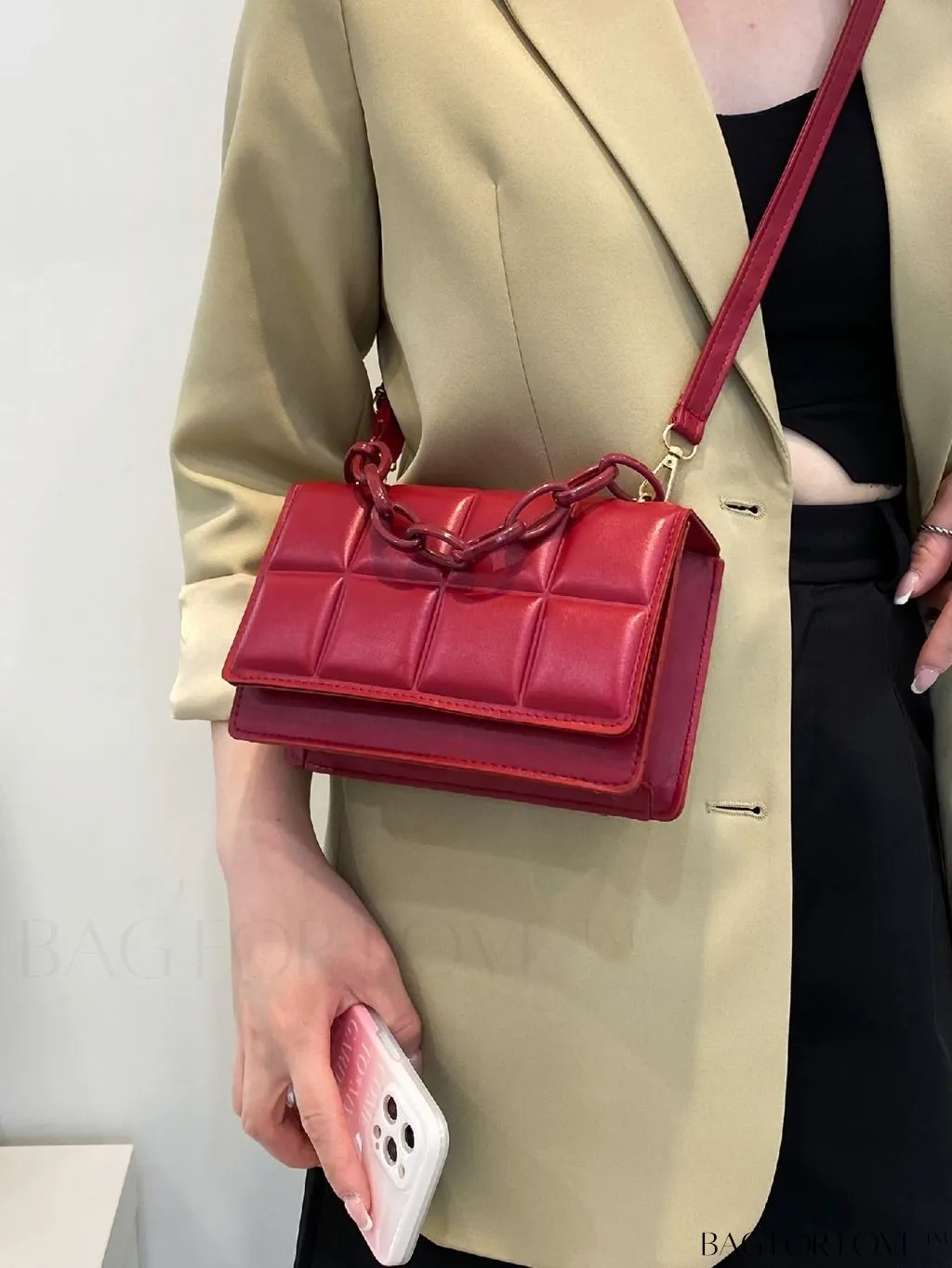 BagForLove - Compact Textured Satchel Bag - Perfect for Minimalist Style