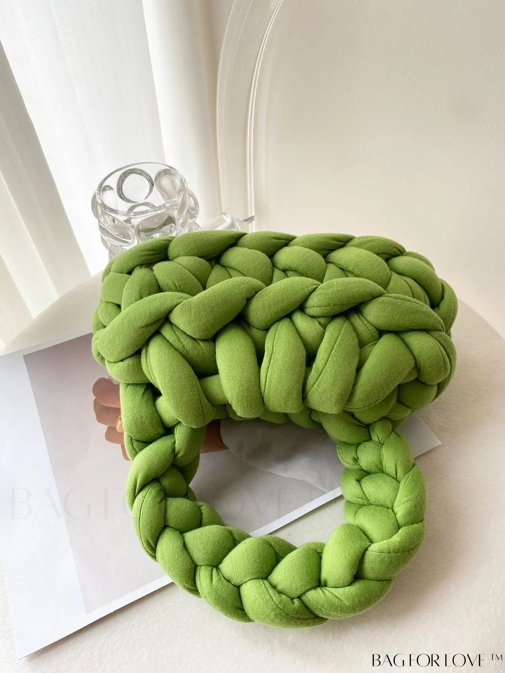 BagForLove - Polyester Green Crochet Bag - Top Handle for Stylish Vacation