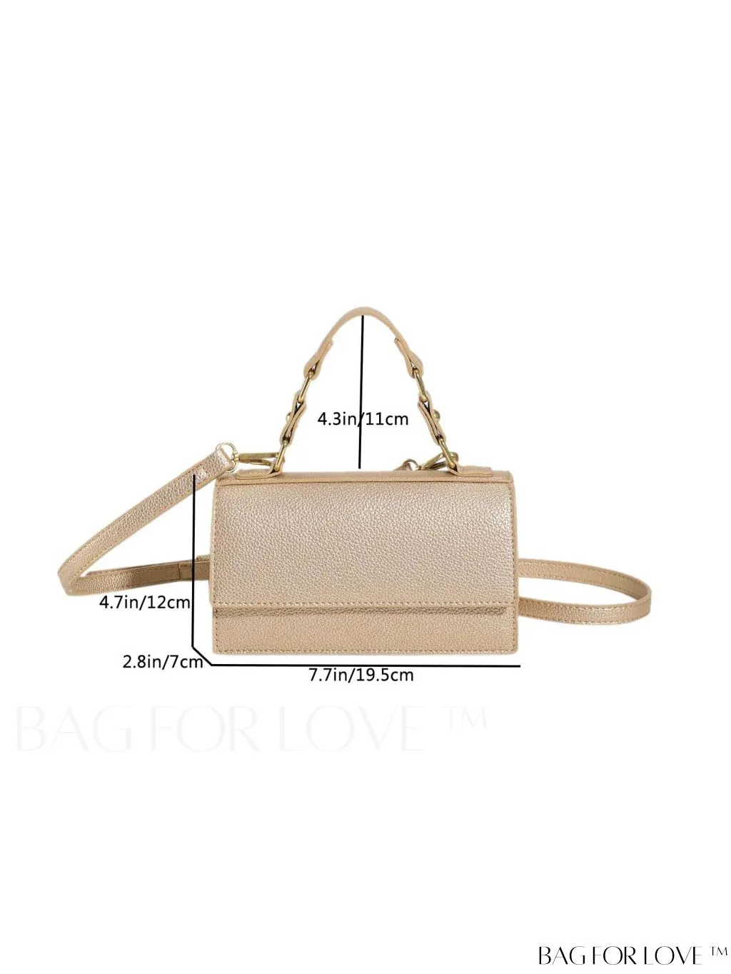 BagForLove - Stylish Pink Litchi Embossed Mini Square Bag with Adjustable Strap