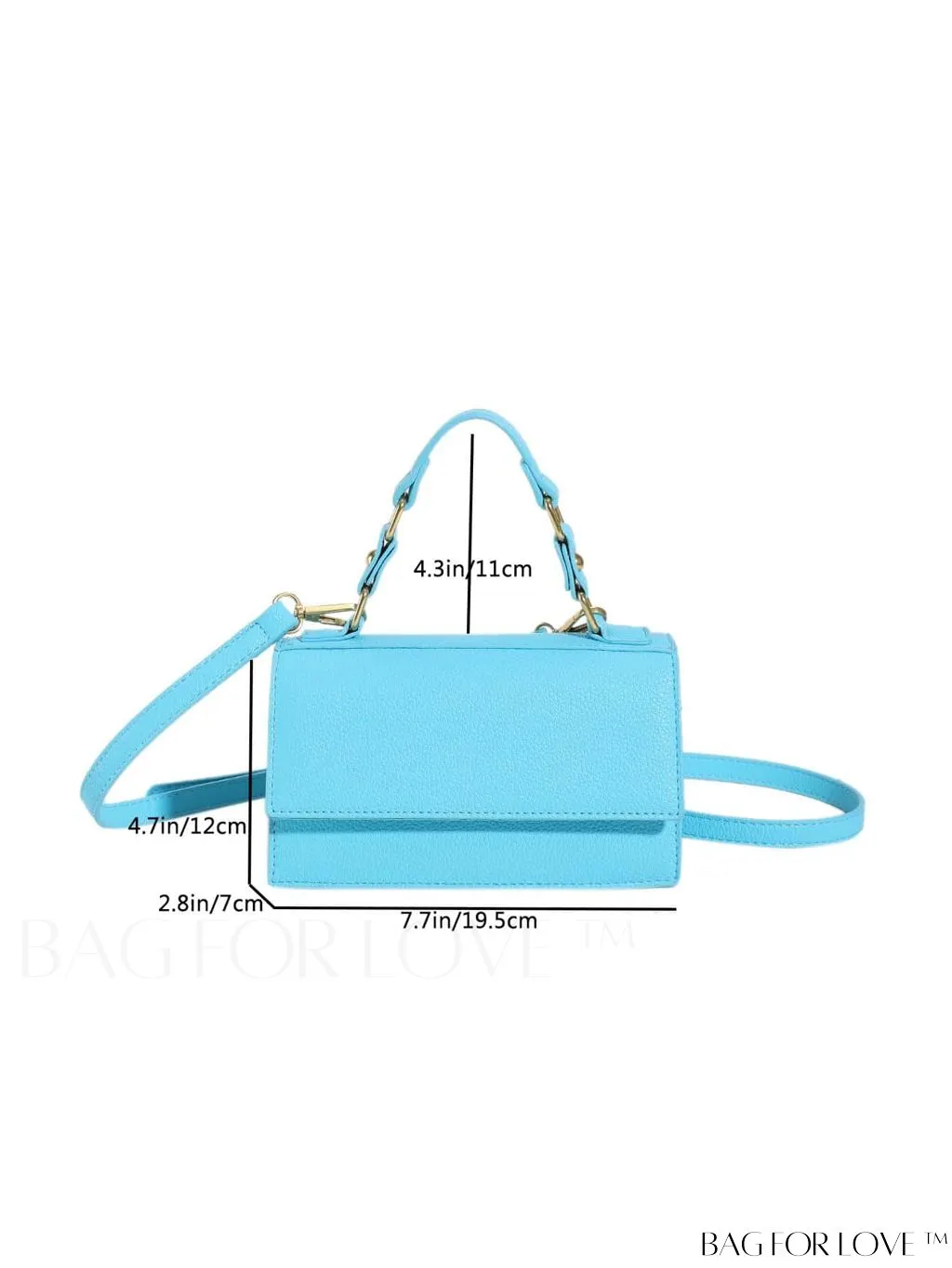 BagForLove - Stylish Pink Litchi Embossed Mini Square Bag with Adjustable Strap
