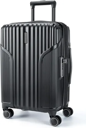 BAGSMART Expandable Carry On Luggage 22x14x9 Airline Approved, Carry-On Suitcase with Spinner Wheels, Hardside Polycarbonate Rolling Travel Luggage with TSA Lock 20-Inch, Black