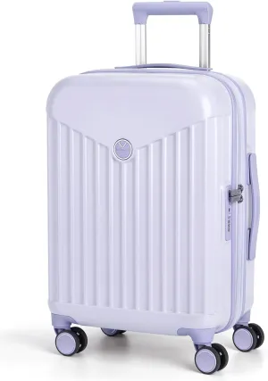 BAGSMART Hardside Expandable Luggage With Spinner Wheels, PC Lightweight Carry-On Luggage Airline Approved With TSA Lock, Durable Women Travel Suitcase Carry On 20 Inch, Purple