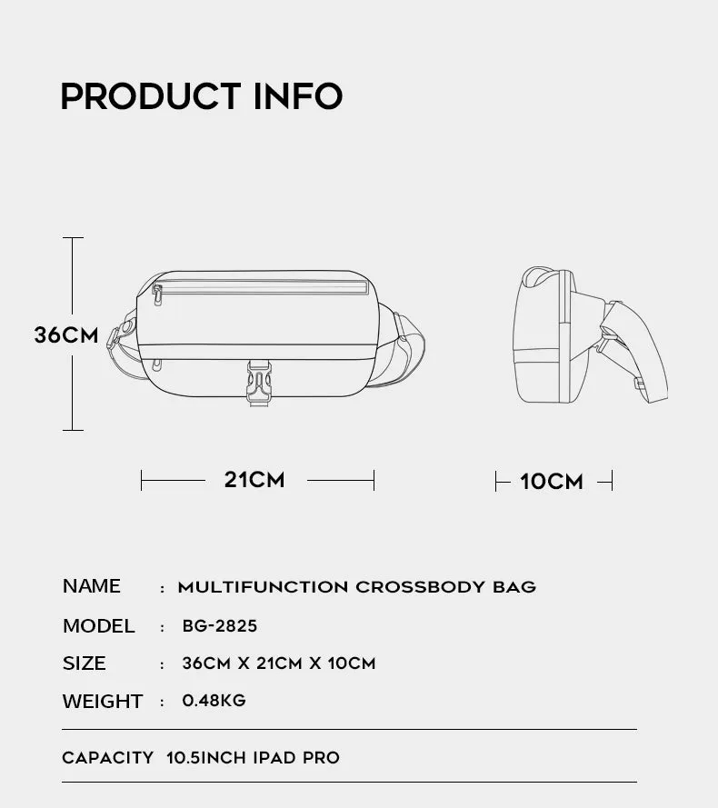 Bange Kevlar Sling Bag Shoulder Bag Crossbody Bag Men’s Beg Lelaki Multi Compartment Water-Resistant