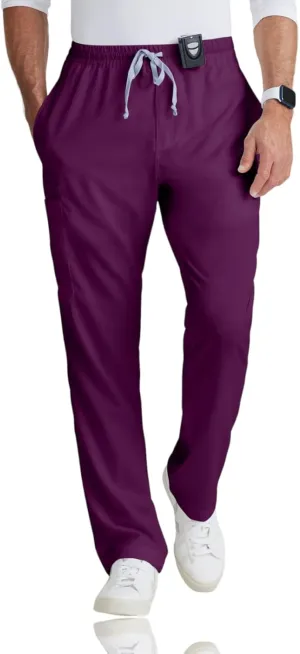 BARCO Grey's Anatomy Scrubs - Evan Scrub Pant for Men, Elastic Waist With Zip Fly, Straight Leg Men's Scrub Pant