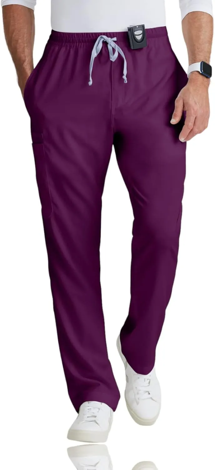 BARCO Grey's Anatomy Scrubs - Evan Scrub Pant for Men, Elastic Waist With Zip Fly, Straight Leg Men's Scrub Pant