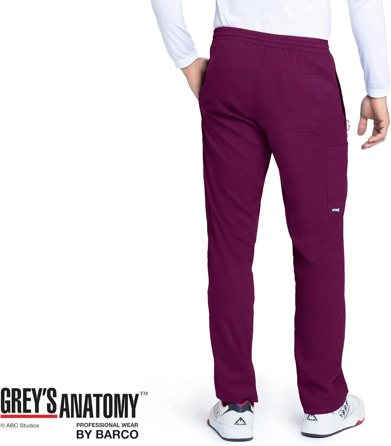 BARCO Grey's Anatomy Scrubs - Evan Scrub Pant for Men, Elastic Waist With Zip Fly, Straight Leg Men's Scrub Pant