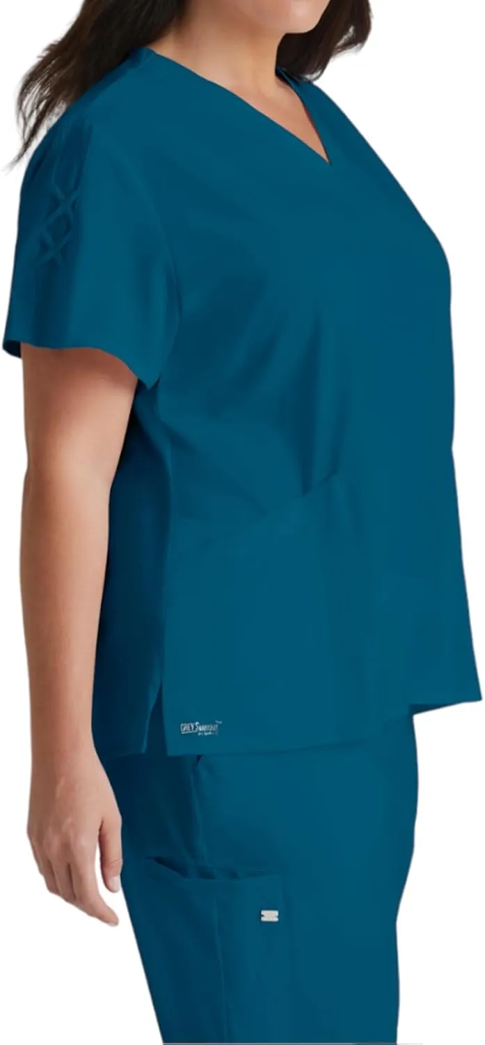 BARCO Grey's Anatomy Scrubs Signature - Astra Scrub Top for Women, V-Neck Spandex Stretch Women's Scrub Top