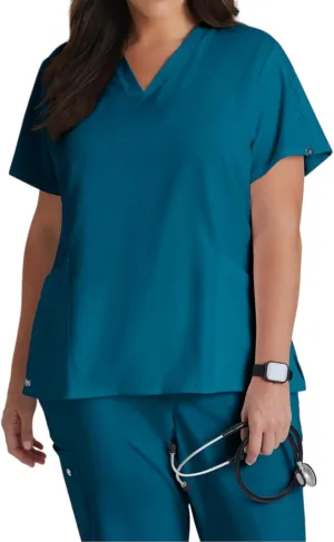 BARCO Grey's Anatomy Scrubs Signature - Astra Scrub Top for Women, V-Neck Spandex Stretch Women's Scrub Top