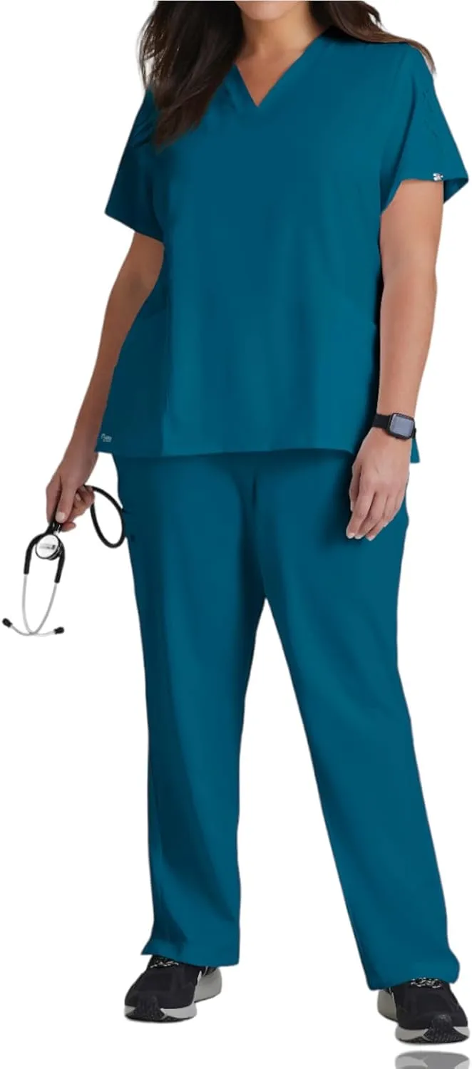 BARCO Grey's Anatomy Scrubs Signature - Astra Scrub Top for Women, V-Neck Spandex Stretch Women's Scrub Top