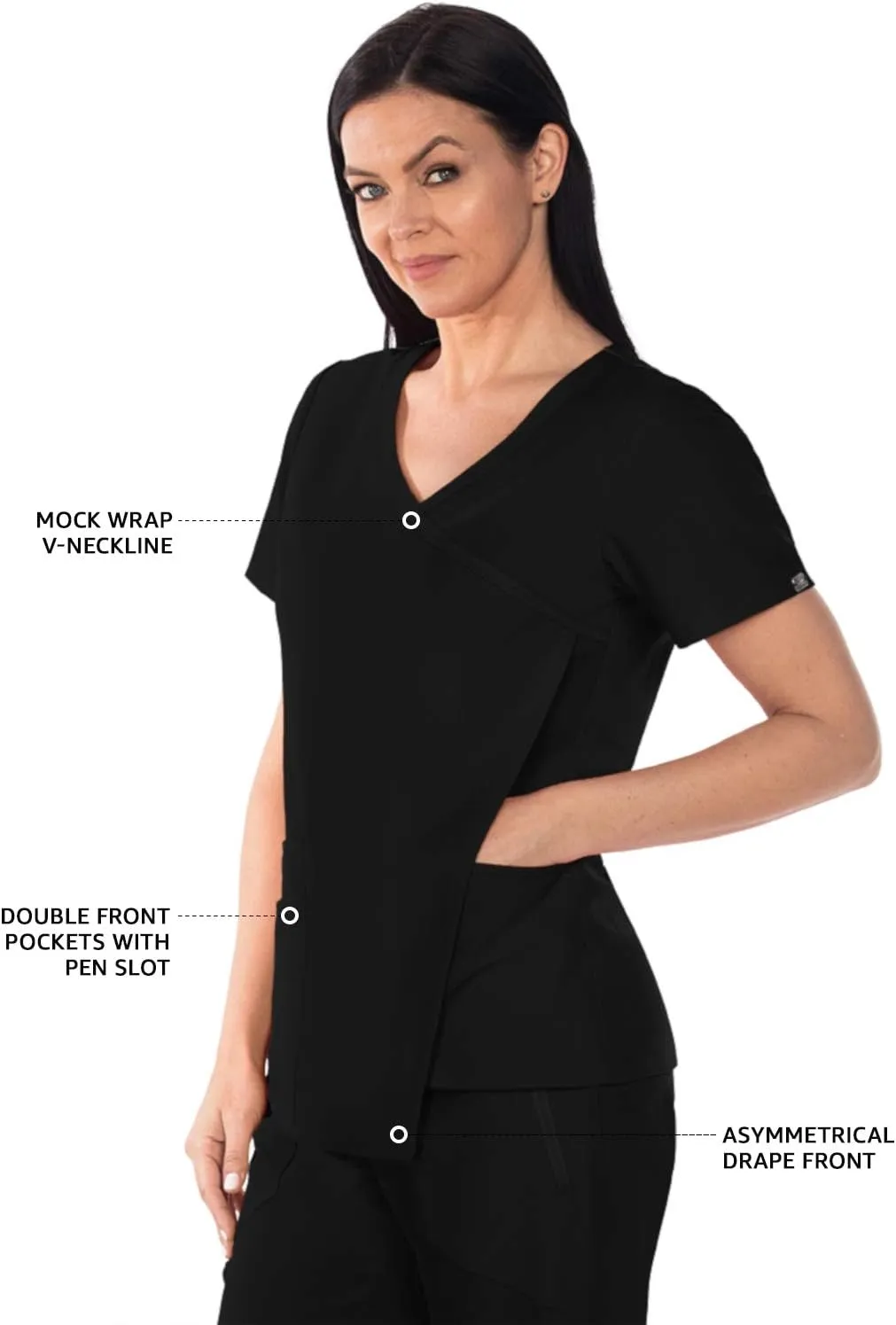 BARCO Grey's Anatomy Scrubs Signature - Astra Scrub Top for Women, V-Neck Spandex Stretch Women's Scrub Top