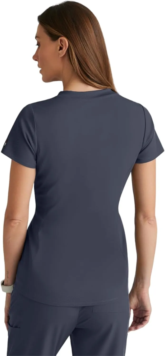BARCO Grey's Anatomy Spandex Stretch Direct - Bolt Scrub Top for Women, V-Neck Women's Scrub Top