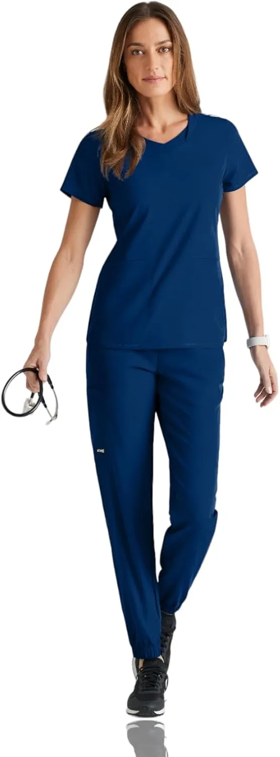 BARCO Grey's Anatomy Spandex Stretch Direct - Bolt Scrub Top for Women, V-Neck Women's Scrub Top