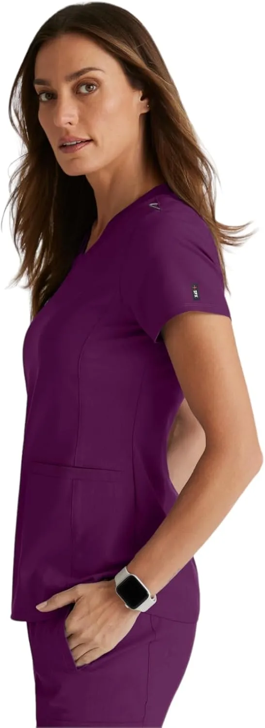 BARCO Grey's Anatomy Spandex Stretch Direct - Bolt Scrub Top for Women, V-Neck Women's Scrub Top