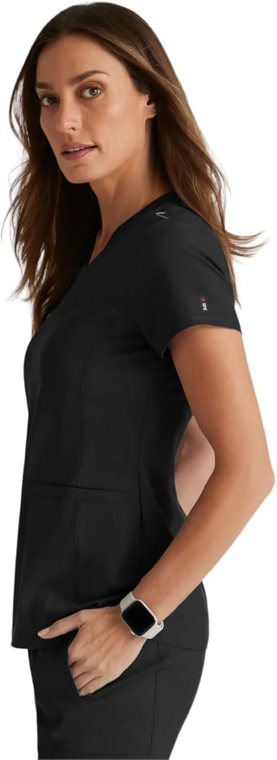 BARCO Grey's Anatomy Spandex Stretch Direct - Bolt Scrub Top for Women, V-Neck Women's Scrub Top