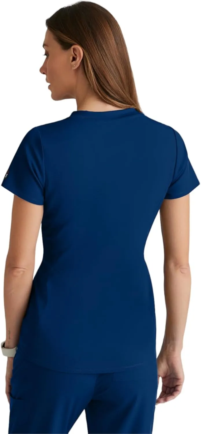 BARCO Grey's Anatomy Spandex Stretch Direct - Bolt Scrub Top for Women, V-Neck Women's Scrub Top