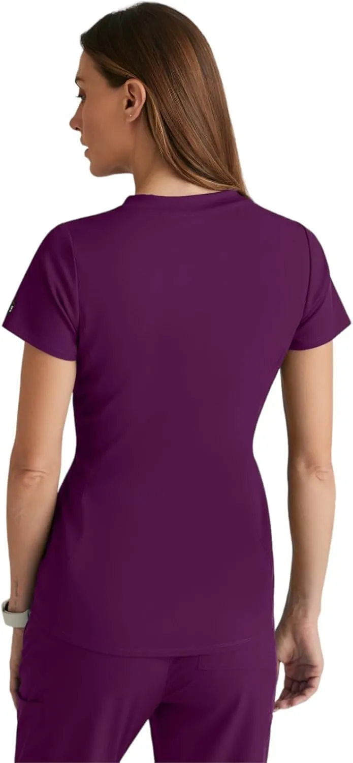 BARCO Grey's Anatomy Spandex Stretch Direct - Bolt Scrub Top for Women, V-Neck Women's Scrub Top