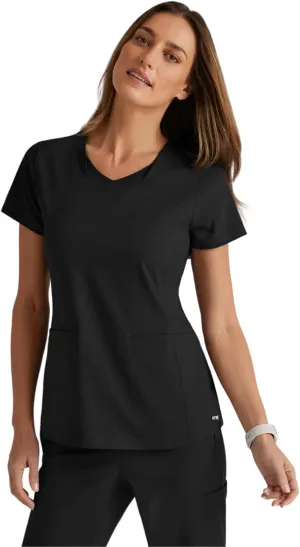 BARCO Grey's Anatomy Spandex Stretch Direct - Bolt Scrub Top for Women, V-Neck Women's Scrub Top