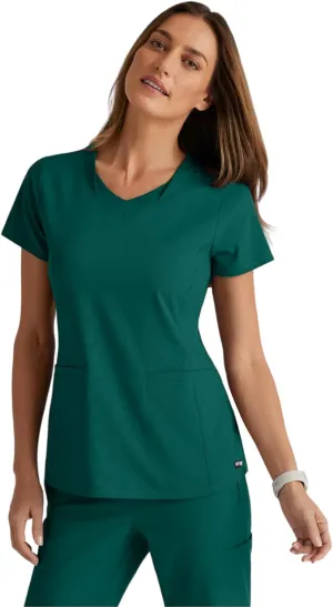 BARCO Grey's Anatomy Spandex Stretch Direct - Bolt Scrub Top for Women, V-Neck Women's Scrub Top