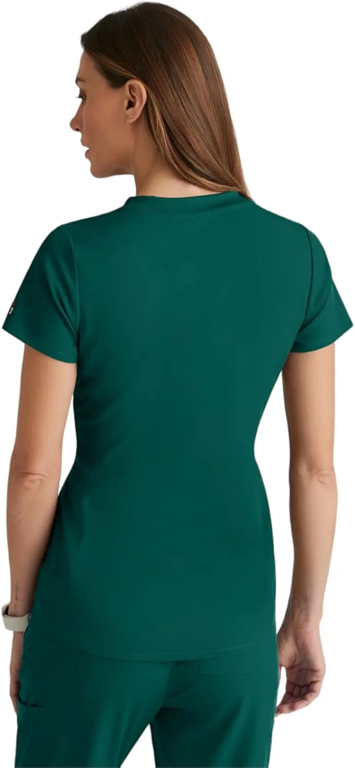 BARCO Grey's Anatomy Spandex Stretch Direct - Bolt Scrub Top for Women, V-Neck Women's Scrub Top