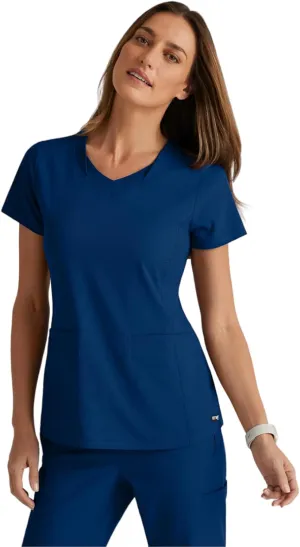 BARCO Grey's Anatomy Spandex Stretch Direct - Bolt Scrub Top for Women, V-Neck Women's Scrub Top