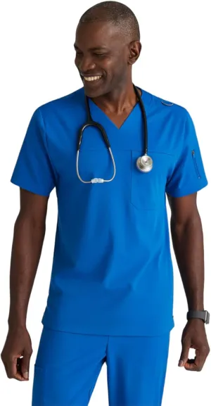 BARCO Grey's Anatomy Spandex Stretch Direct - Rapid Scrub Top for Men, V-Neck Men's Scrub Top