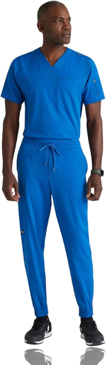 BARCO Grey's Anatomy Spandex Stretch Direct - Rapid Scrub Top for Men, V-Neck Men's Scrub Top