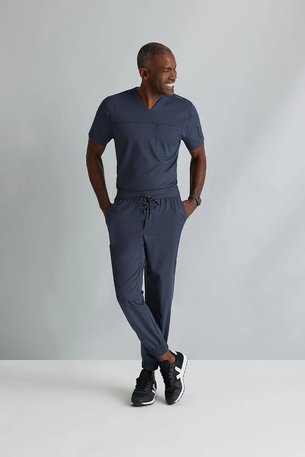 BARCO Grey's Anatomy Spandex Stretch Direct - Rapid Scrub Top for Men, V-Neck Men's Scrub Top
