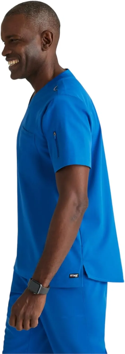 BARCO Grey's Anatomy Spandex Stretch Direct - Rapid Scrub Top for Men, V-Neck Men's Scrub Top