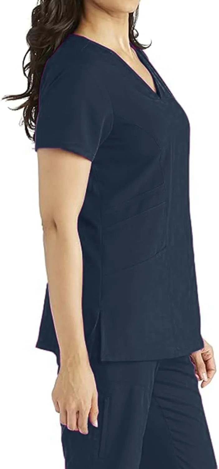 BARCO Grey's Anatomy Women's Mia Top, V-Neck Medical Scrub Top w/ 3 Pockets & Princess Seaming