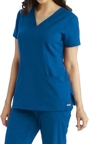 BARCO Grey's Anatomy Women's Mia Top, V-Neck Medical Scrub Top w/ 3 Pockets & Princess Seaming