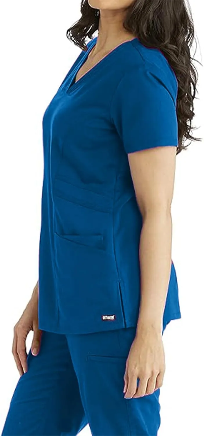 BARCO Grey's Anatomy Women's Mia Top, V-Neck Medical Scrub Top w/ 3 Pockets & Princess Seaming