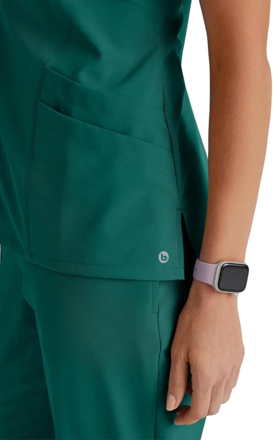 BARCO ONE Women's Pulse Scrub Top, Sporty V-Neck Medical Top w/ 4-Way Stretch & 5 Pockets