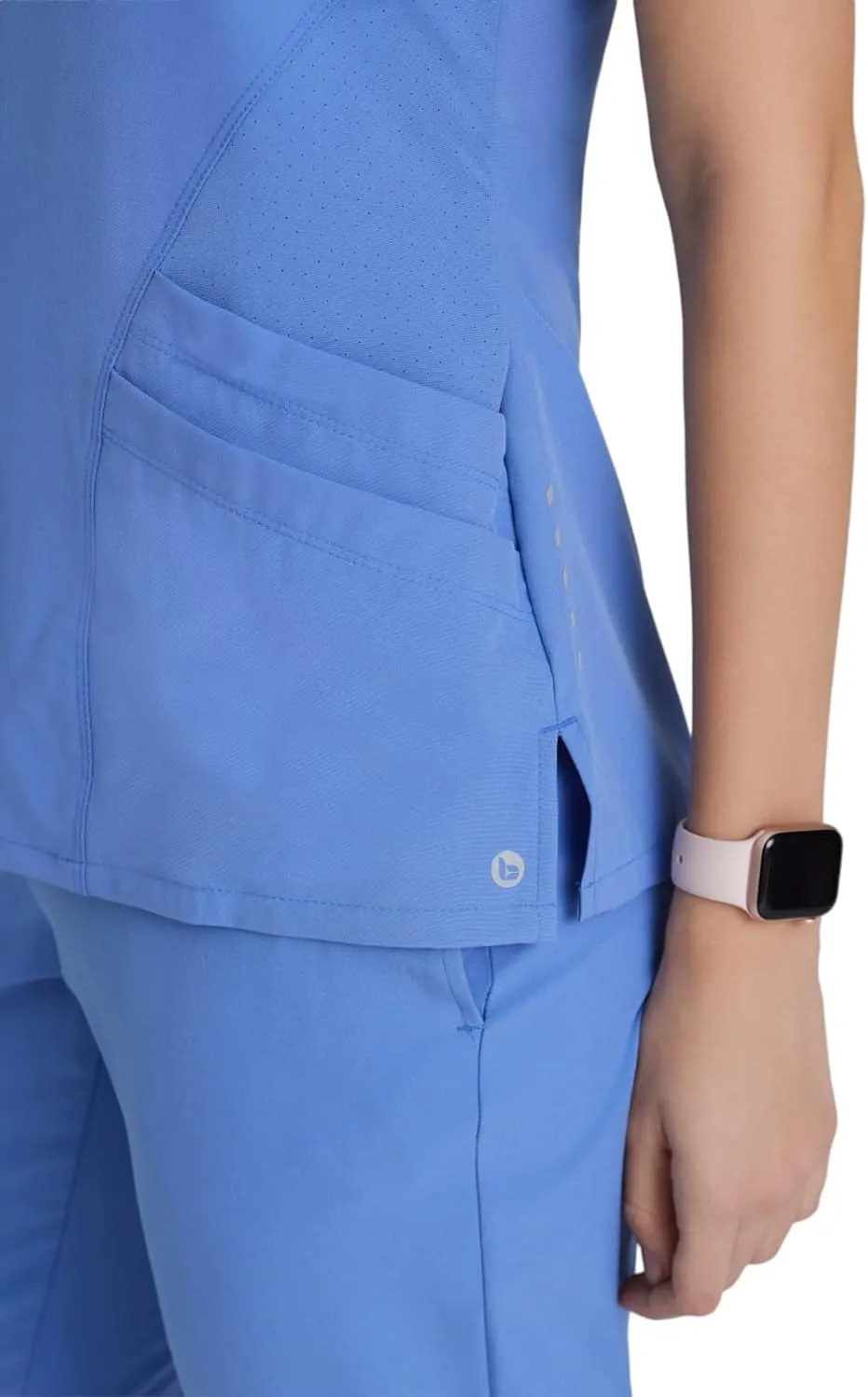 BARCO ONE Women's Pulse Scrub Top, Sporty V-Neck Medical Top w/ 4-Way Stretch & 5 Pockets