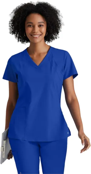 BARCO ONE – Women’s Racer Top, V-Neck Medical Scrub Top w/ 4 Pockets and 360 Spandex Stretch Fabric