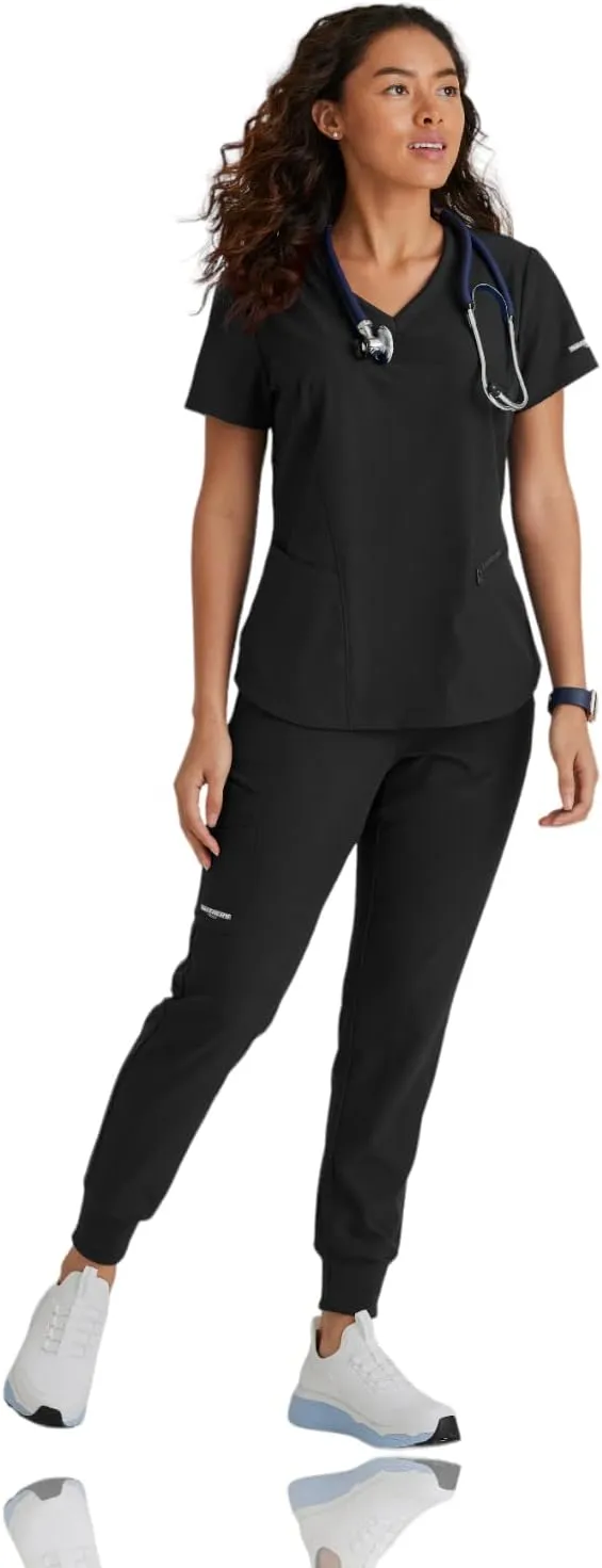 BARCO Skechers Vitality Electra Scrub Top for Women - V-Neck Medical Top, 4-Way Stretch Women's Scrub Top