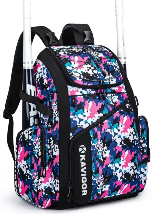 Baseball Bag for Youth and Adult, Softball Bag 50L Large Capacity Holds 4 Bats, Equipment Backpack with Shoes Compartment