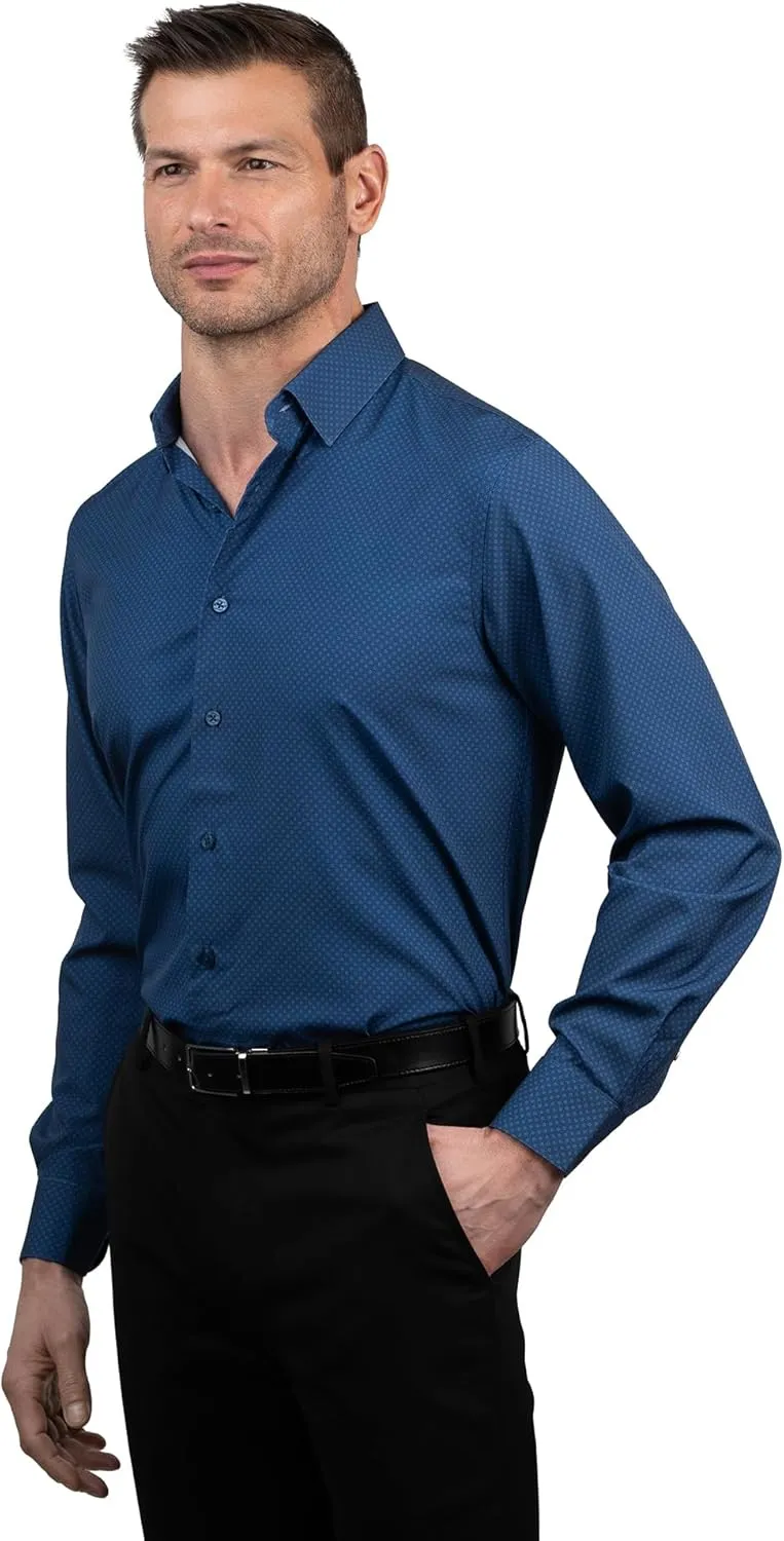 Ben Sherman Slim Fit Long Sleeve Dress Shirts for Men - Wrinkle Free Long Sleeve Shirt 4-Way Stretch
