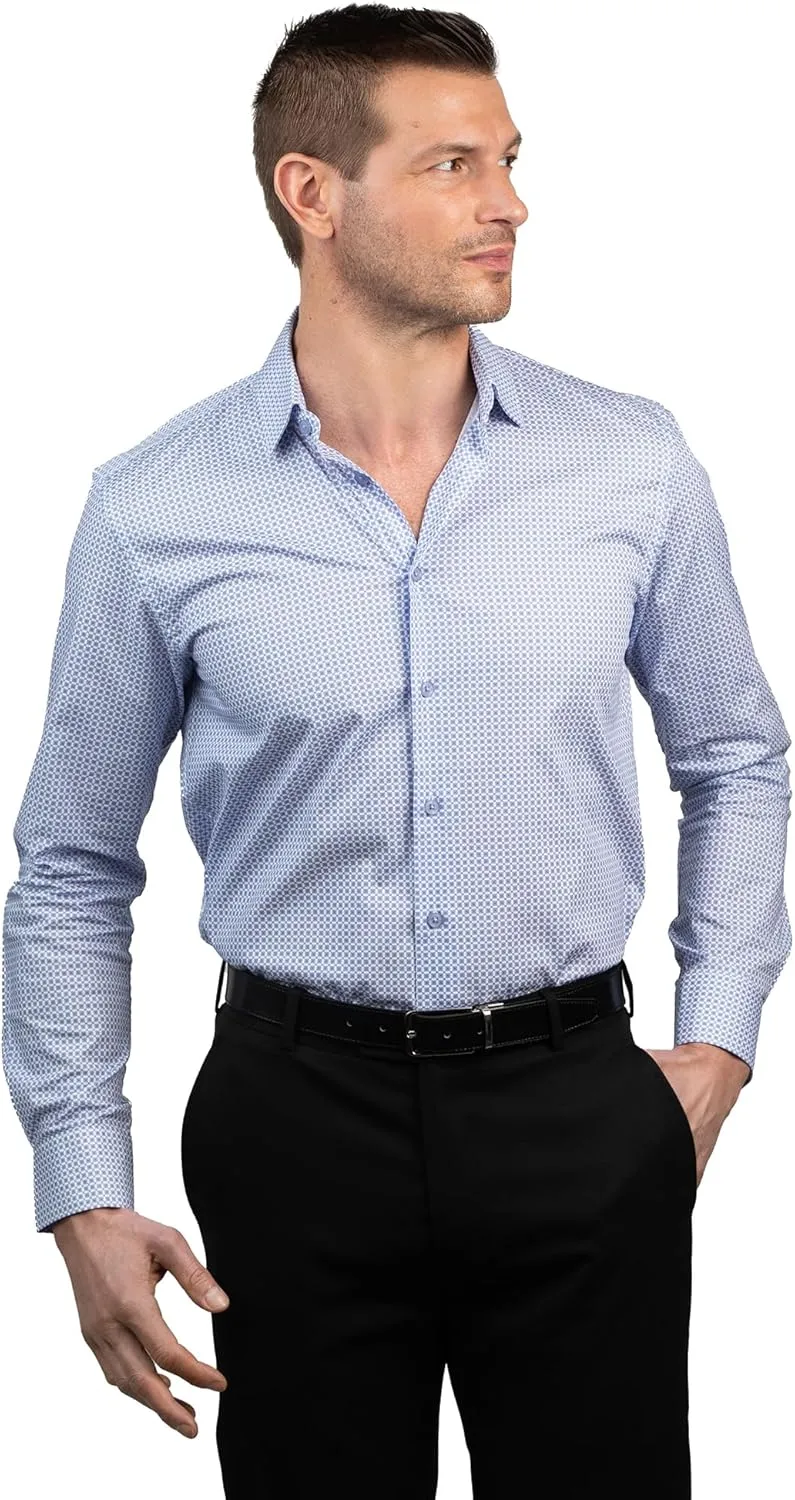 Ben Sherman Slim Fit Long Sleeve Dress Shirts for Men - Wrinkle Free Long Sleeve Shirt 4-Way Stretch