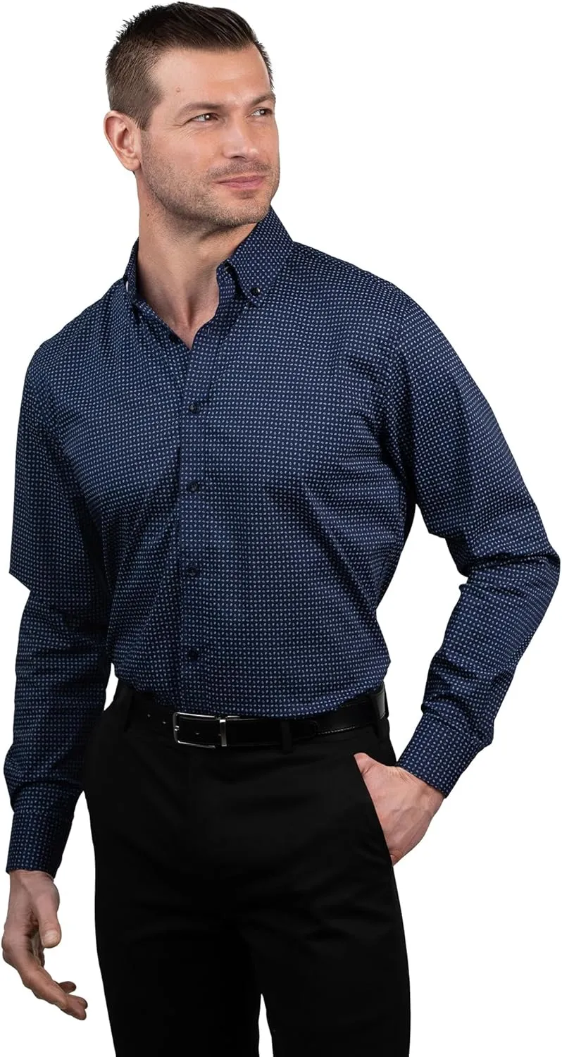Ben Sherman Slim Fit Long Sleeve Dress Shirts for Men - Wrinkle Free Long Sleeve Shirt 4-Way Stretch