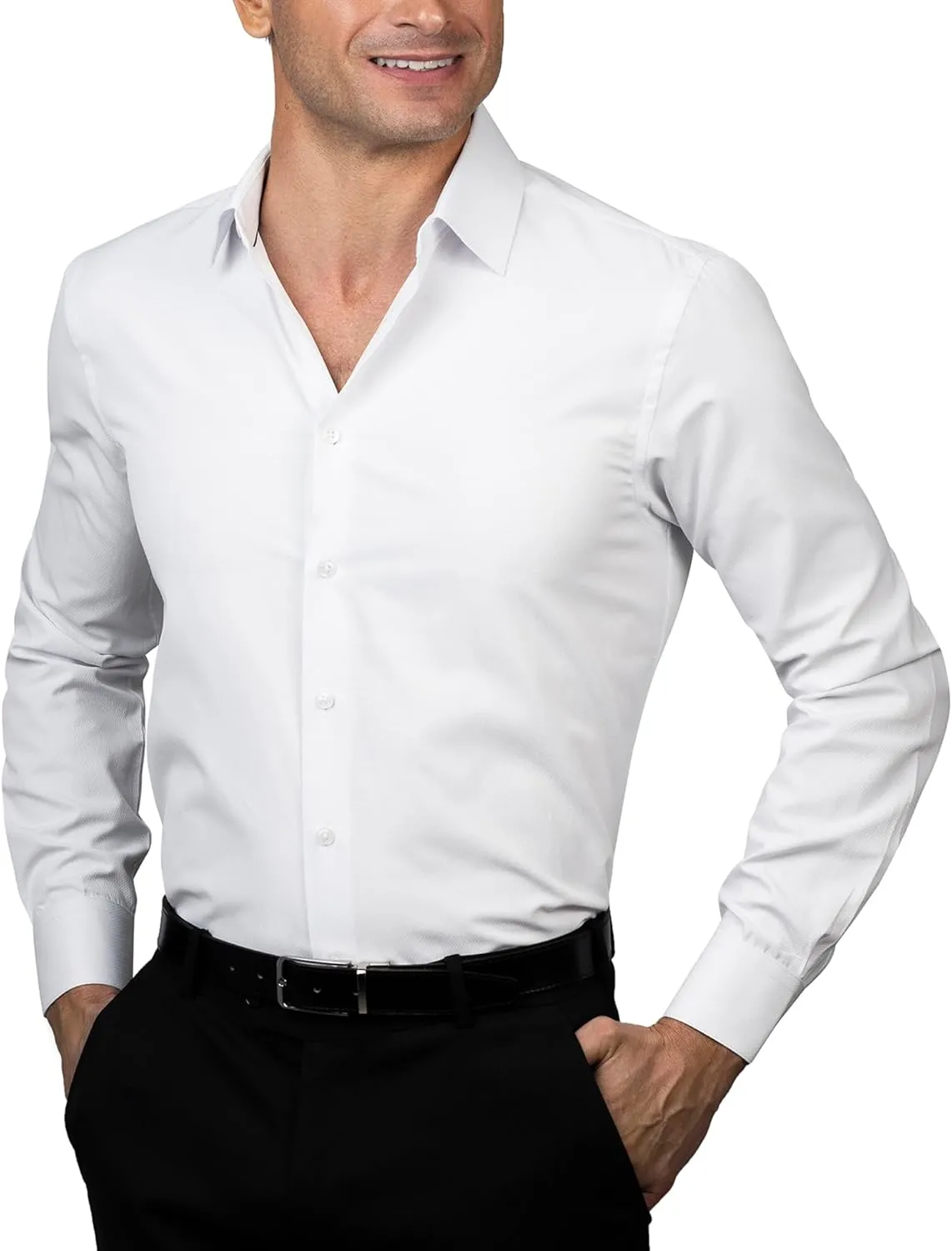 Ben Sherman Slim Fit Long Sleeve Dress Shirts for Men - Wrinkle Free Long Sleeve Shirt 4-Way Stretch