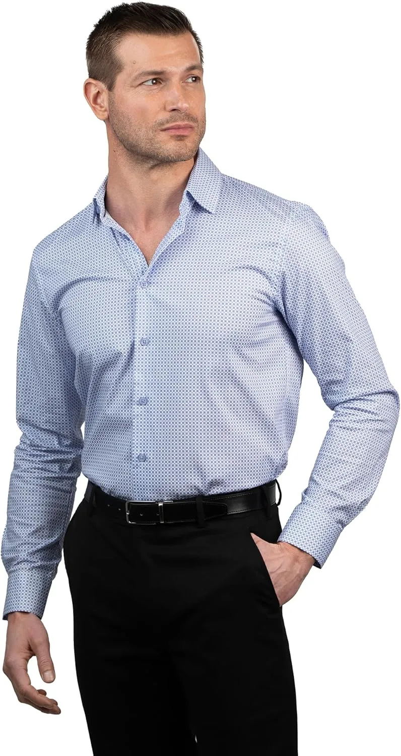 Ben Sherman Slim Fit Long Sleeve Dress Shirts for Men - Wrinkle Free Long Sleeve Shirt 4-Way Stretch