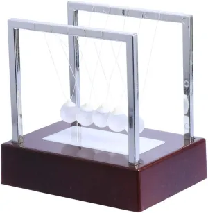 BESPORTBLE Cradle Balance Balls with LED Light Science Desk Decorations (Red Base) Red Desk Decorations