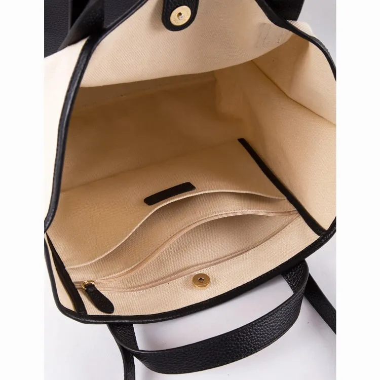 BEST - Large Commuter Tote Dumpling Bag | Shoulder Bag | Top Handle Bag | Diaper Bag | Mommy Bag in Canvas & Leather