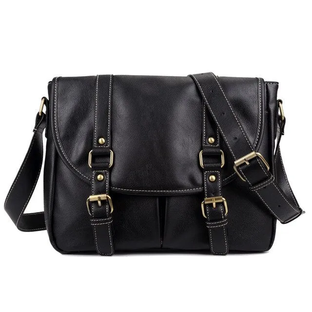 Best-selling variety Anti Bag Leather Shoulder Casual High Quality PU Theft Men's Man Messenger Crossbody Bag Laptop Simple Waterproof Vintage Closing soon 2020