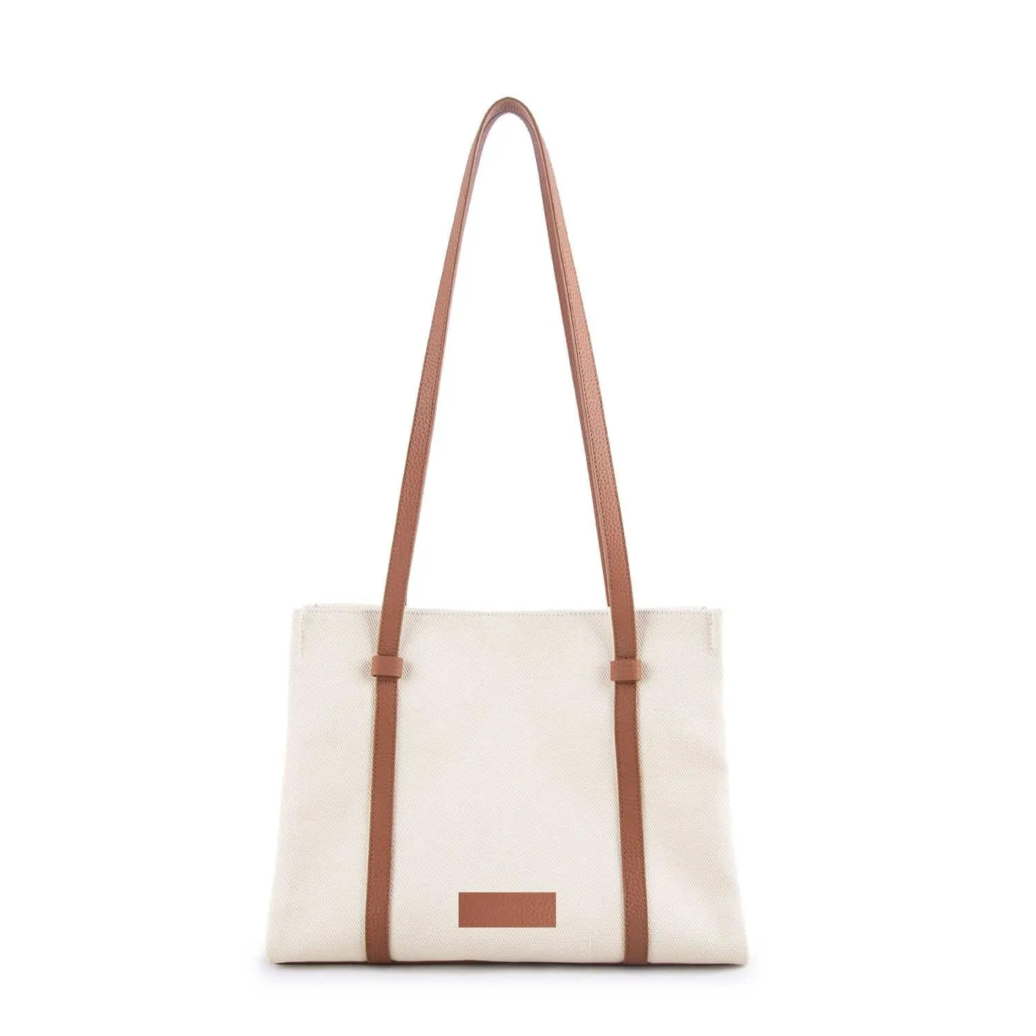 BEST - Square Commuter Tote Bag | Shoulder Bag | Diaper Bag | Mommy Bag in Leather & Canvas with multiple inner pockets