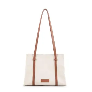 BEST - Square Commuter Tote Bag | Shoulder Bag | Diaper Bag | Mommy Bag in Leather & Canvas with multiple inner pockets
