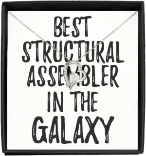 Best Structural Assembler In The Galaxy Necklace Pendant Funny Sci-fi Lover Gift Geek Coworker Present Jewelry With Chain Message Card Box