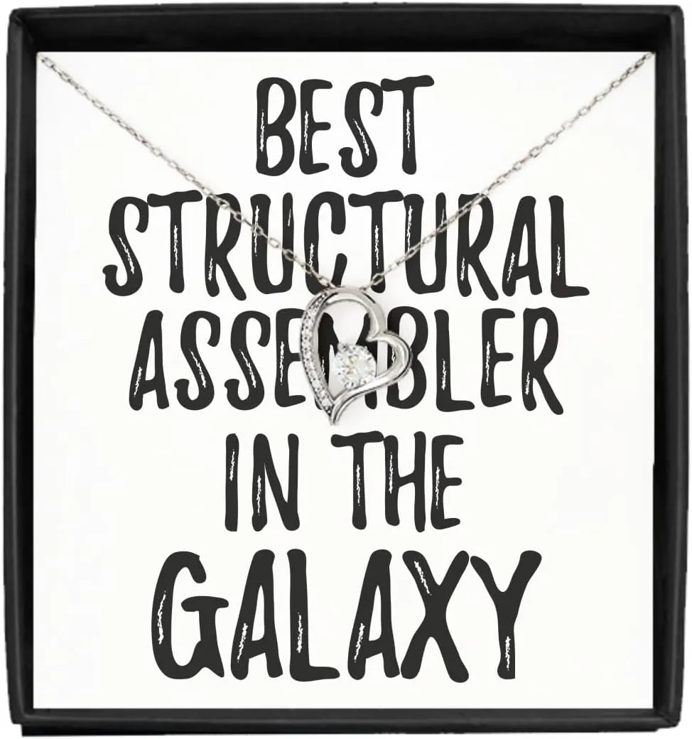 Best Structural Assembler In The Galaxy Necklace Pendant Funny Sci-fi Lover Gift Geek Coworker Present Jewelry With Chain Message Card Box