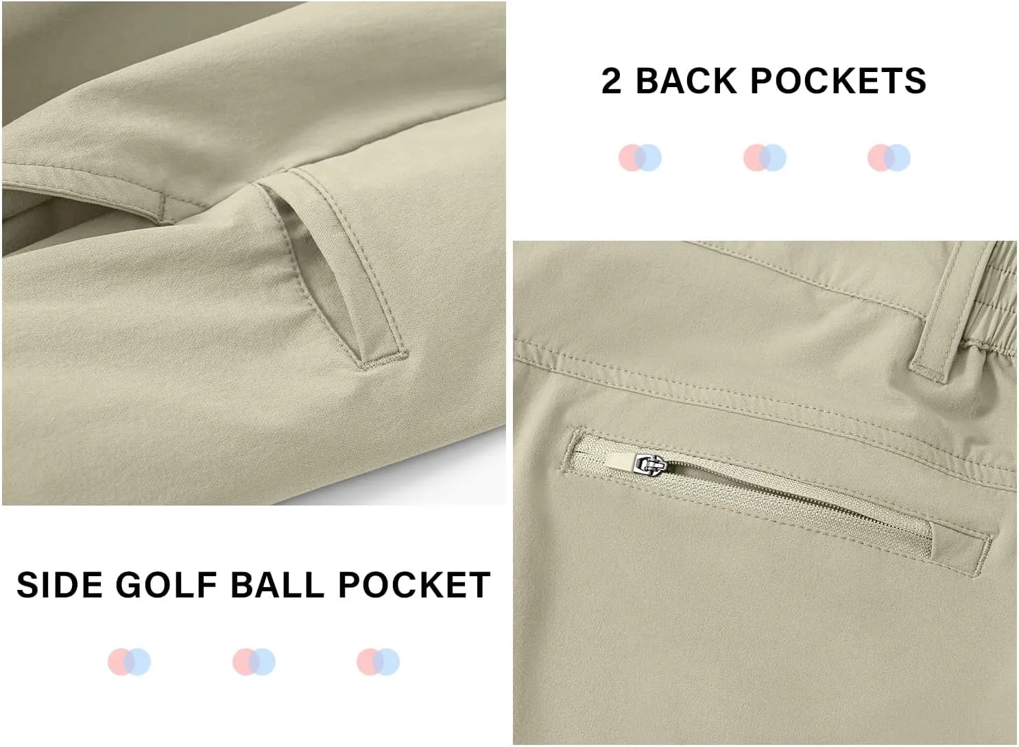 BGOWATU Mens Golf Shorts Stretch Dress Shorts Dry Fit Casual Hiking Cargo Shorts for Summer with Pockets